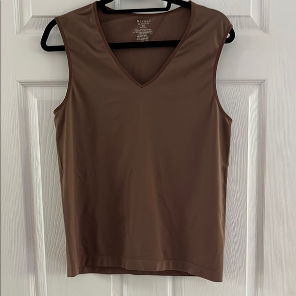 Two Merona Fitted Tank Tops Black and Brown Size XCL - Picture 3 of 4